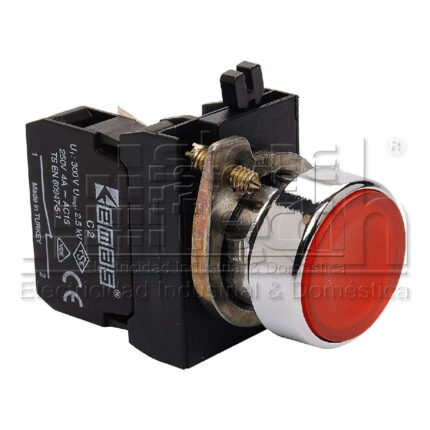 CM200DK PULSADOR CON HOLDER CABEZAL METALICO ROJO