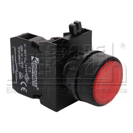 CP200DK Pulsador Con Holder Con Cabezal Plástico Rojo